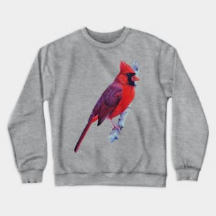 Northern Cardinal in Spring painting (no background) Crewneck Sweatshirt